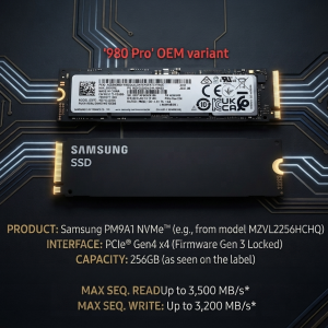 Samsung PM9A1 2280 NVMe 256GB (Samsung 980 PRO OEM)